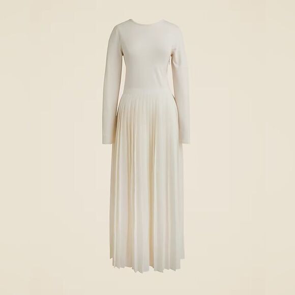 NWT J CREW Pleated ballet dress in stretch cotton blend in ivory - Picture 2 of 5